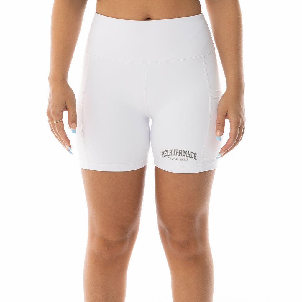 MELBURN MADE BIKE SHORTS WHITE